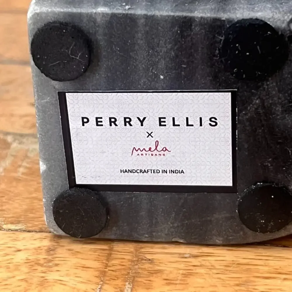 Perry Ellis x Mela Artisans Abstract Black Marble Sculpture 6.5 in Home Decor